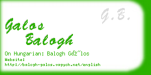 galos balogh business card